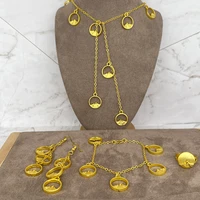 moda et%c3%adope bowknot dubai conjuntos de j%c3%b3ias para as mulheres colar pulseira brincos anel cor ouro colar africano presentes de c