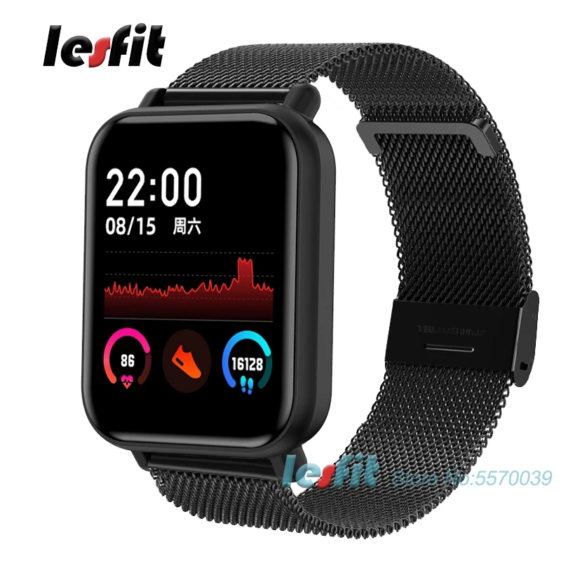 Новые смарт часы Lesfit на Android для мужчин и женщин наручные с полным касанием
