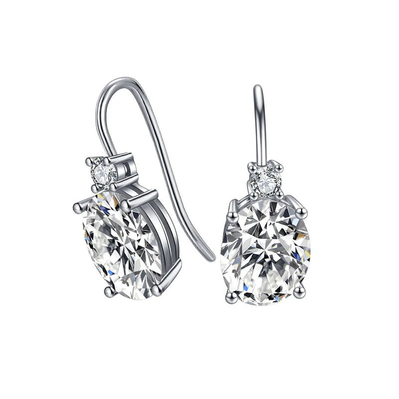 

ANZIW 925 Sterling Silver Oval Drop Earring Cute Silver Dangle Earring Women Engagement Wedding Party Jewery Earrings Gifts