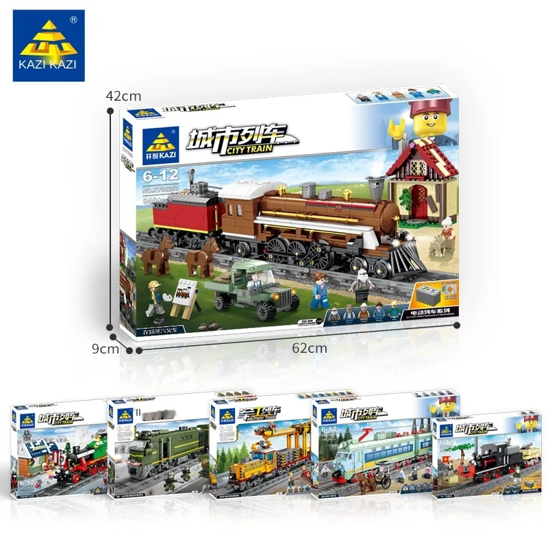 

Electric rail train train model with light and sound children's assembling building block toys