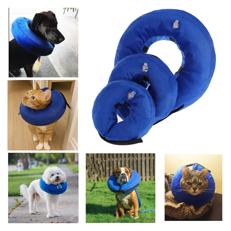 

Inflatable Pet Collar Anti-bite Neck Elizabethan Collar Cute Cat Dog Puppy Neck Protective Circle Collar For Small Large Dogs