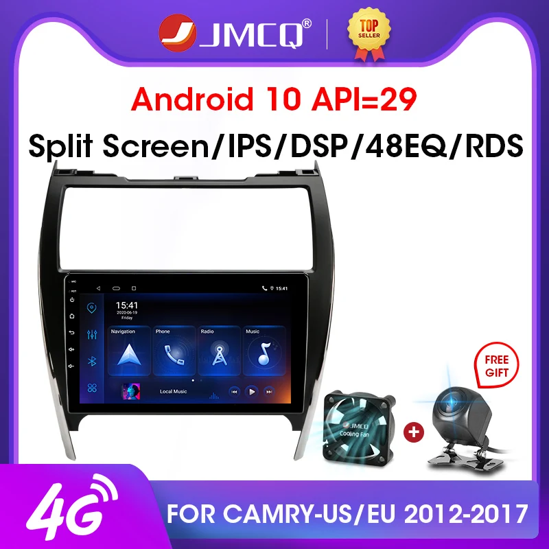 JMCQ Android 10 2G + 32G автомобильное радио для Toyota Camry 7 XV 50 55 2012 2017 Мультимедиа Видео плеер