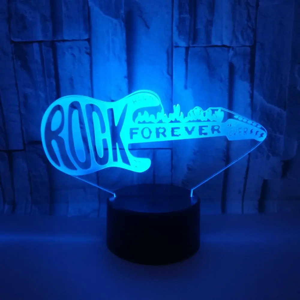 

Креативная 3d-лампа для электрогитары, модель электрогитары, ночник с 3D иллюзией, светодиодный, 7 цветов, меняющий сенсорный датчик, настольн...