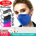 Защитная маска FFP2 для взрослых, защитная маска KN95 с фильтром, Противоударная, CE для взрослых, защитная маска, гомолог