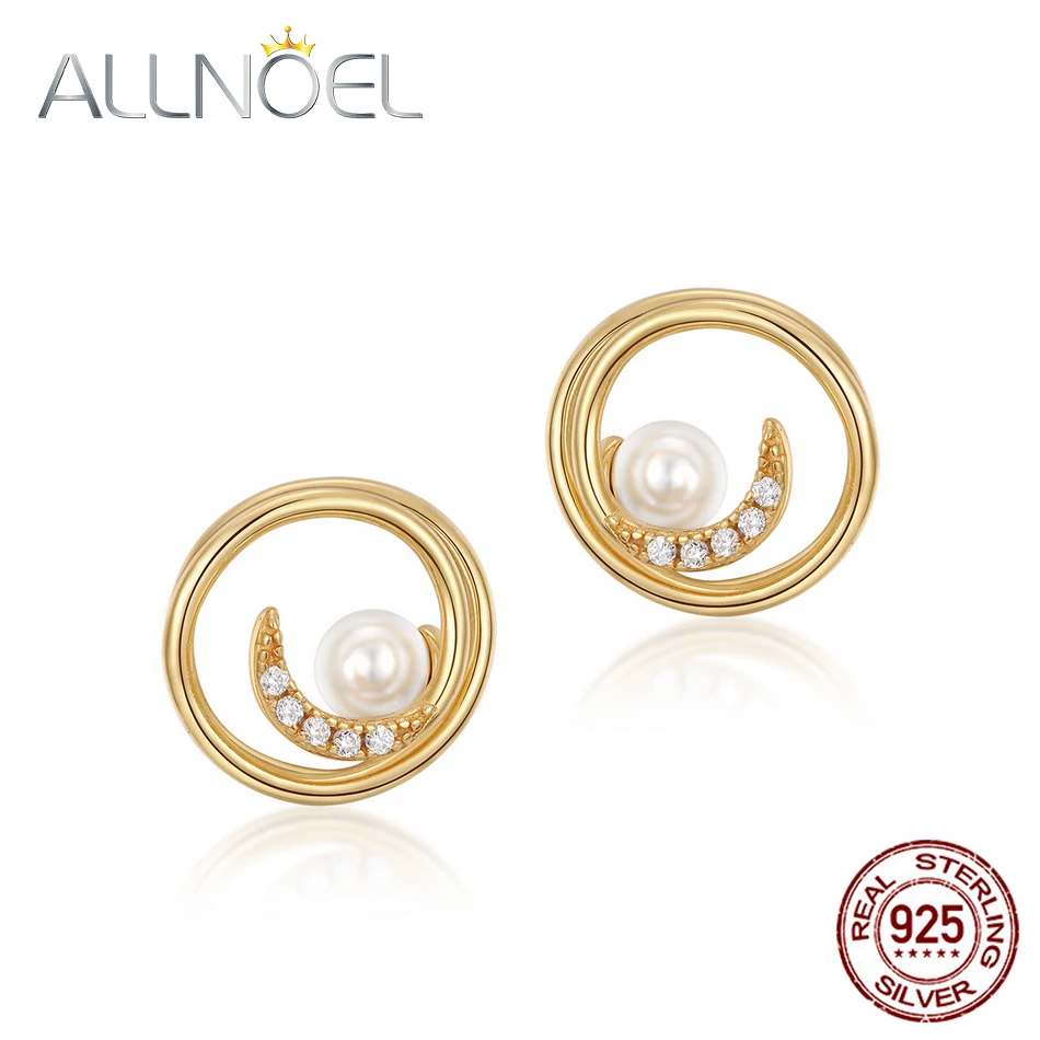 

Женские сережки ALLNOEL из стерлингового серебра 925 пробы с синтетическим жемчугом, роскошные свадебные ювелирные украшения, рождественский п...