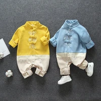 spring autumn infant boys girls romper traditional chinese clothes toddler jumpsuit baby onesies unisex kids outfits baby romper