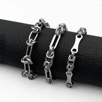 fashion titanium steel stainless steel splicing chain bracelet simple men and women all match jewelry hot sale