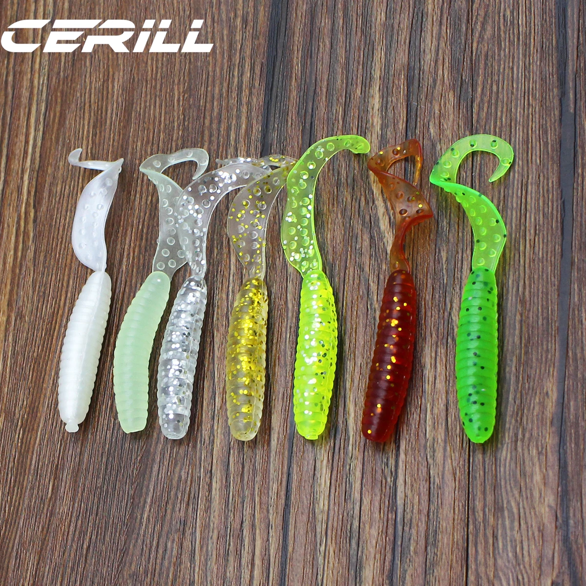 

Lot 30 Cerill 2.2g Spiral Tail Jig Wobblers Soft Fishing Lures Worm Bait Bass Carp Artificial Swimbait Pike Shrimp Lure Tackle