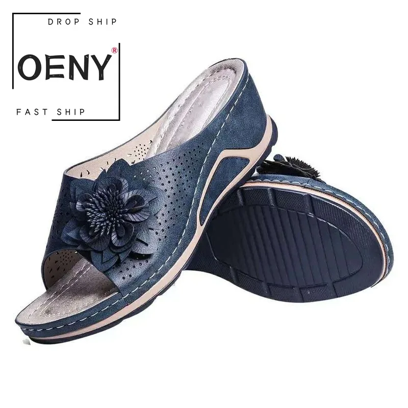 Новый Лидер продаж 2020 летние туфли на плоской подошве декорированные цветками