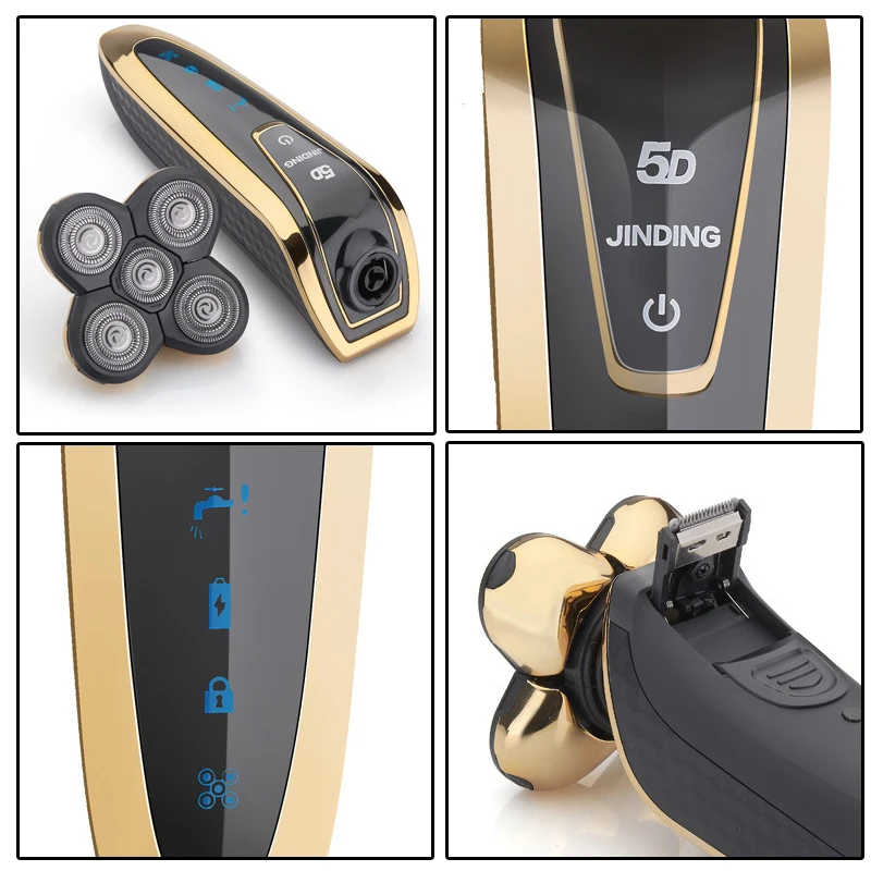 

JINDING 5D Rechargeable Electric Shaver Whole Body Washing Floating Head Shaving Machine for Men Waterproof Electric Razor