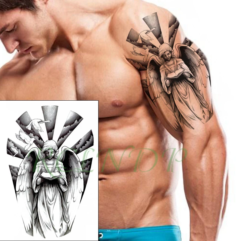 Waterproof Temporary Tattoo Sticker angel wings reading book flying bird Fake Tatto Flash Tatoo big tattoos for kid Women Men | Красота и
