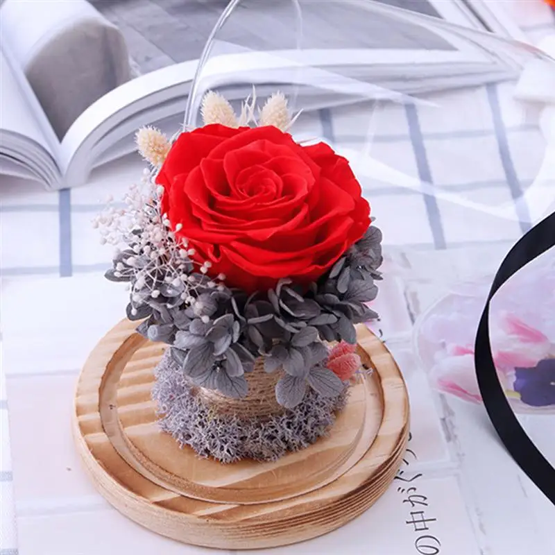 Роза стеклянная крышка вечная роза креативный подарок на день Святого Валентина