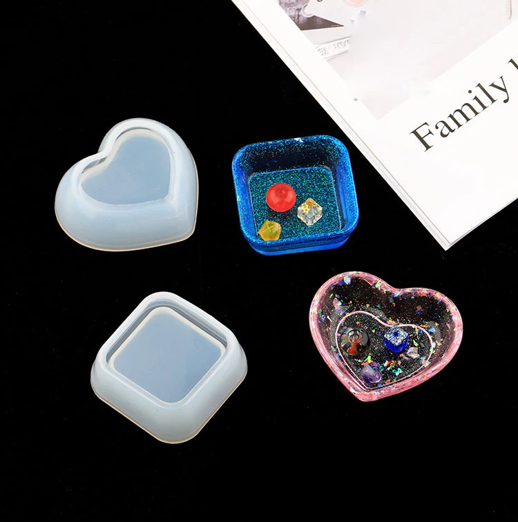 

Storage Box Resin Silicone Mold For Jewelry Making Heart Shape Cut Mold DIY Crystal Epoxy UV Gift Box Jewelry Tools