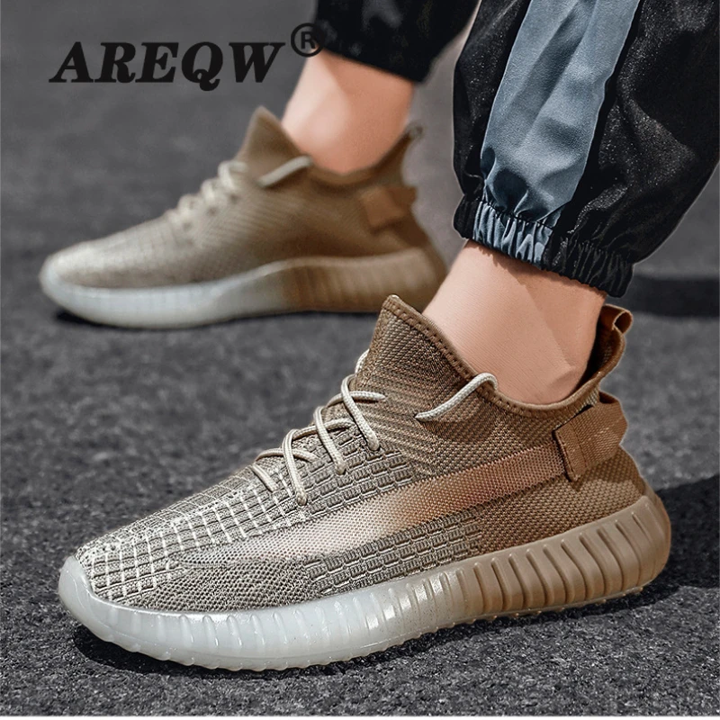 

Men's Summer Gradient Color Coconut Trend Men's Shoes Sports Breathable Flying Woven Fashion Casual Running Shoes