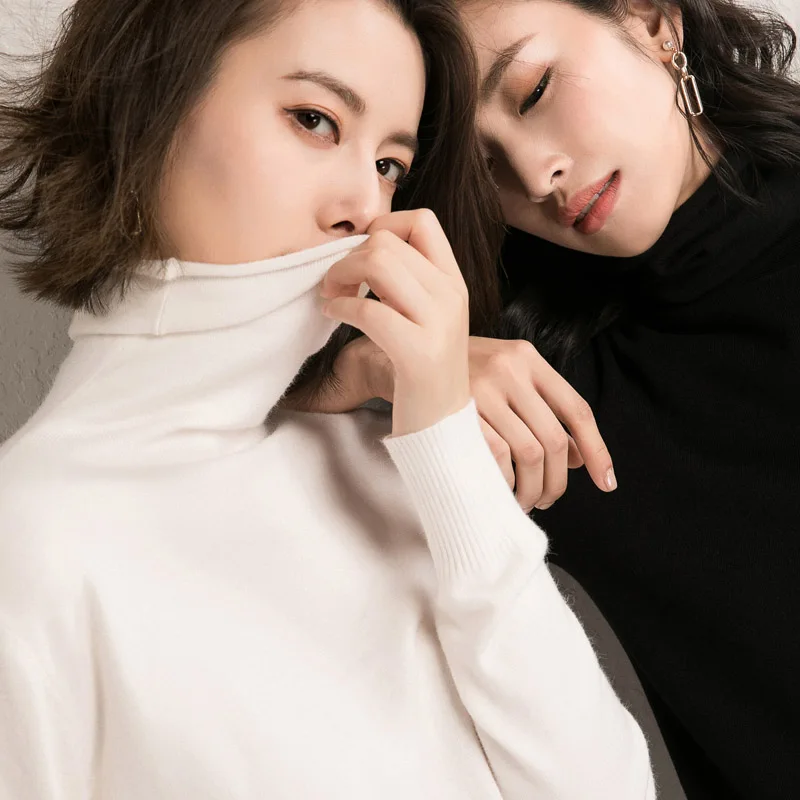 

adishree 2021 woman winter 100% Cashmere sweaters and autumn knitted Pullovers High Quality Warm Female thickening Turtleneck