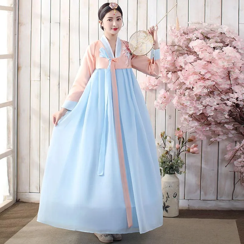 Palace Korean Traditional Costume For Women Elegant Luxury Hanbok Princess Fairy Dress Cosplay Anicent Retro Long Robe Wedding |