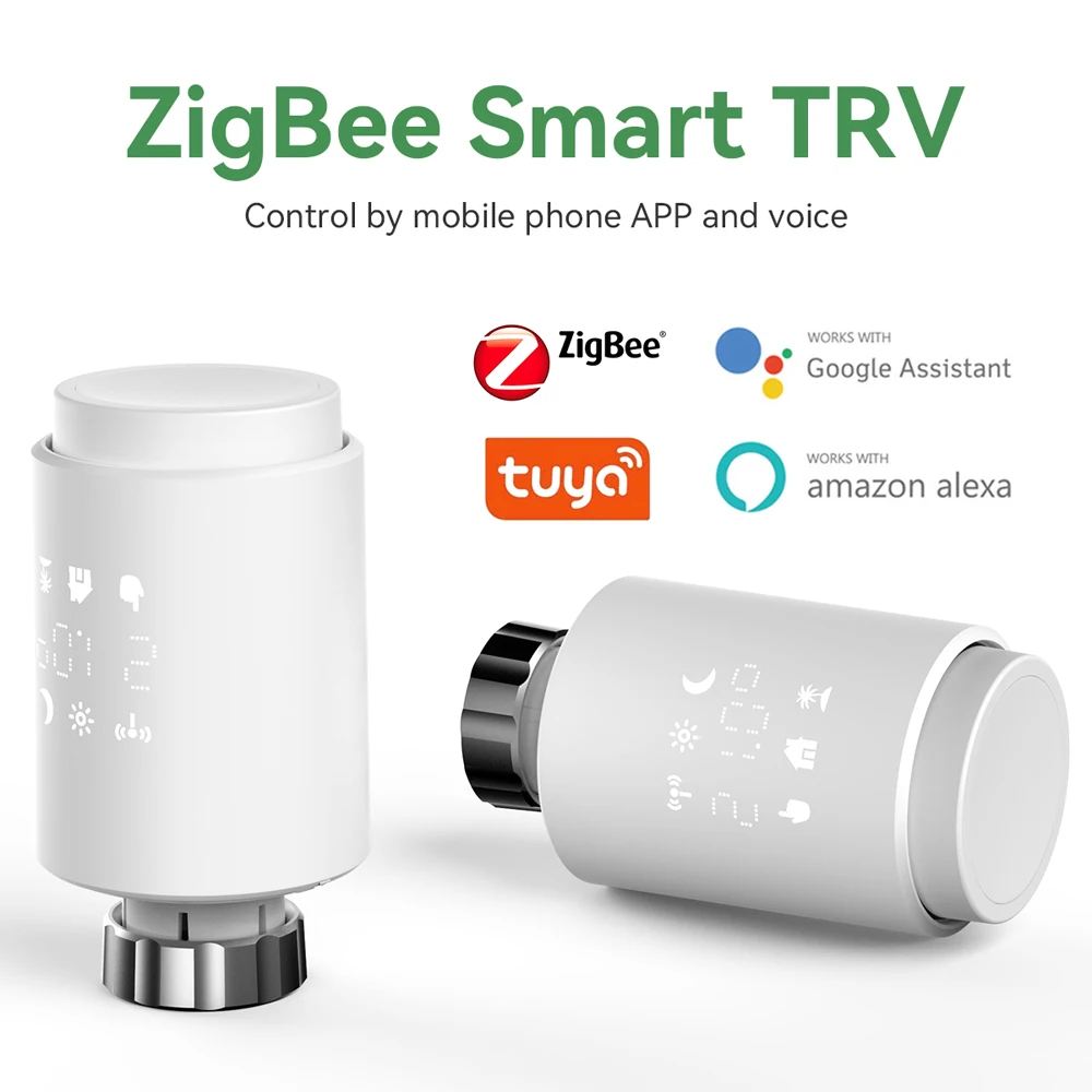 

Smart Radiator Actuator Tuya ZigBee Programmable Thermostatic Radiator Valve TRV Temperature Controller App Remote Support Alexa
