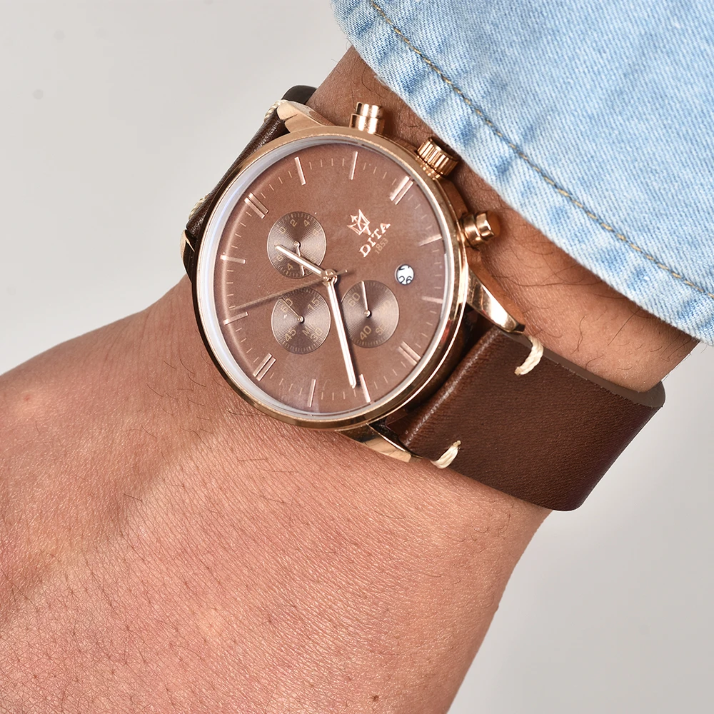 BEAFIRY New Quick Release Watch Band 18mm 19mm 20mm 22mm Vegetable-Tanned Leather Strap Watchband Dark Brown Black Yellow