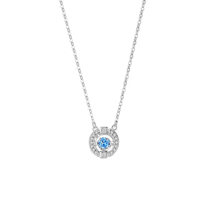 

Meibapj Boutique Fashion Beating Heart S925 Sterling Silver Necklace Pendant Round Geometric Crown Clavicle Jewelry