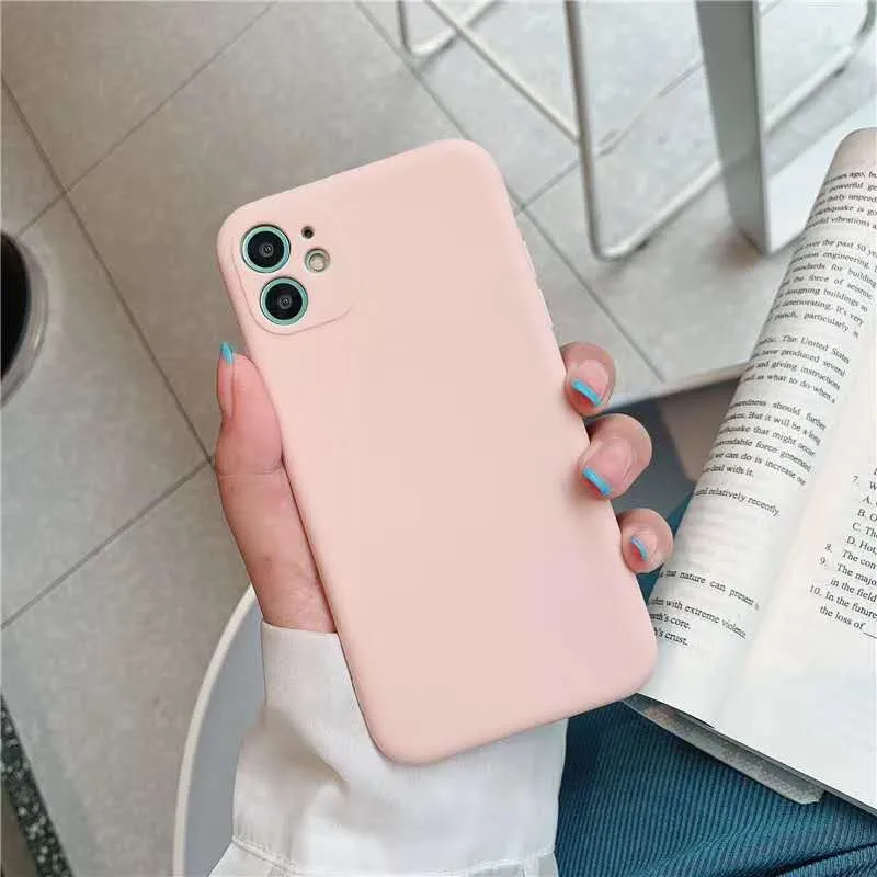 

Solid Candy Color Phone Case For iPhone 11 11Pro Max Liquid Solid For iPhone SE 2020 7 8 Plus X XR XS MAX Case Soft Back Cover
