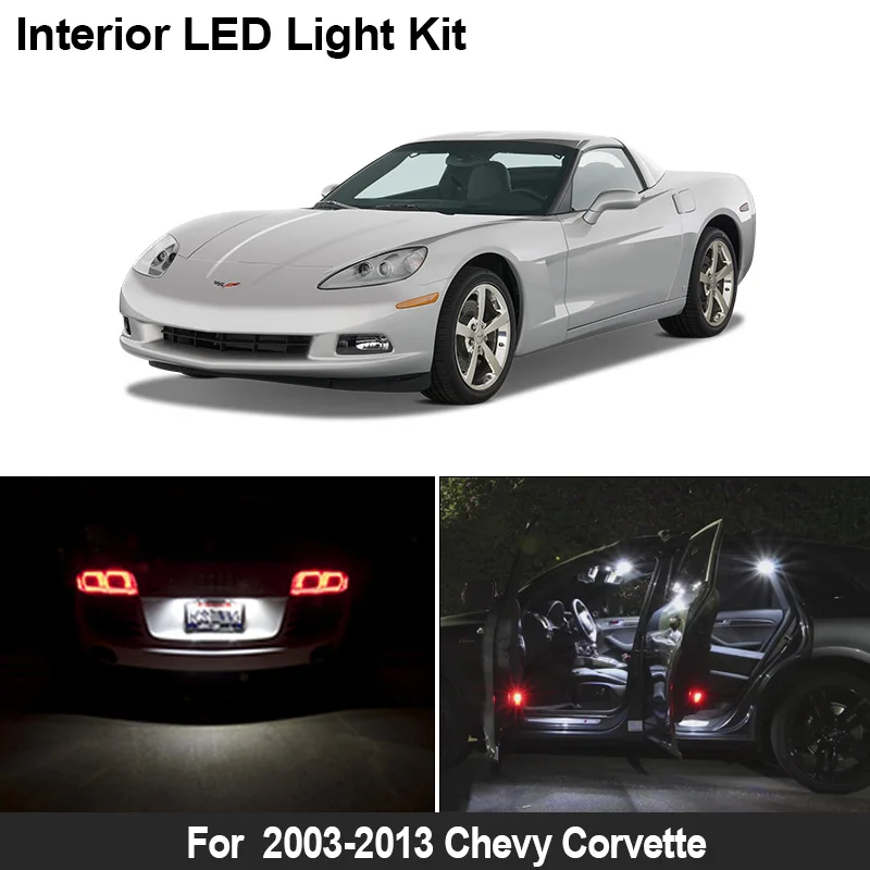 

Детали для чтения BADEYA для 2003-2012 2013 Chevy Corvette, белые автомобильные аксессуары, купольная лампа для номерного знака