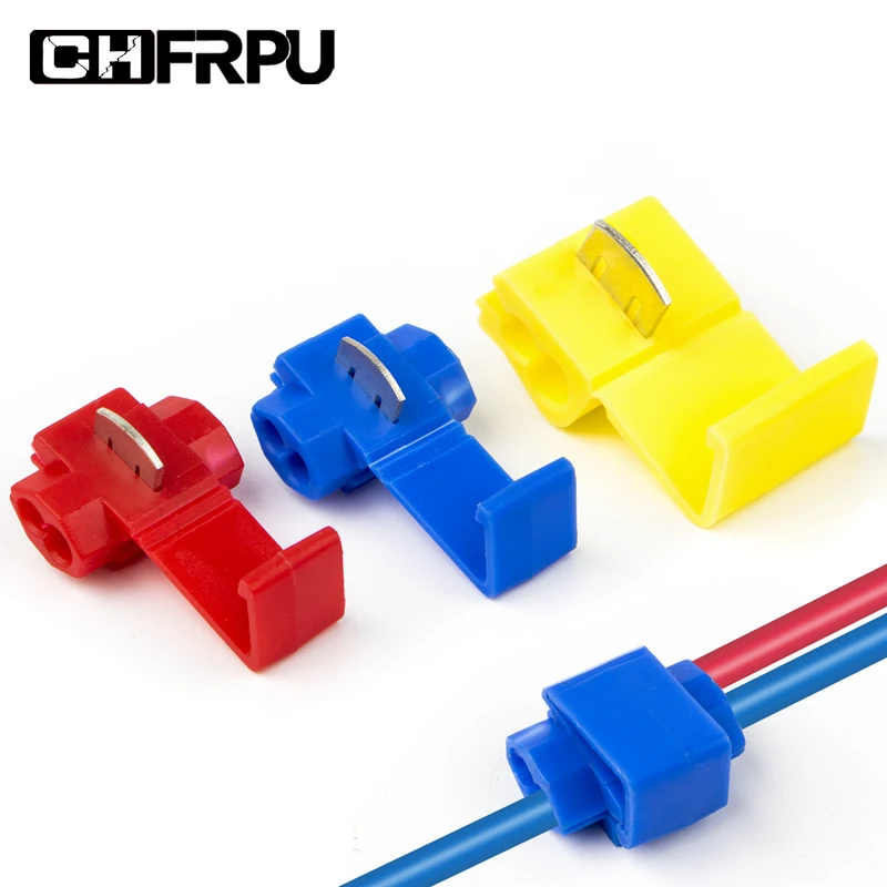 

50pcs quick connect clamp wire and cable crimping separator line connector terminal blue red yellow lip pliers soft distributor