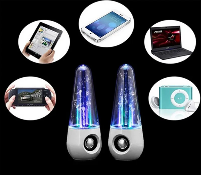 

usb powered water dance colorful speaker amplifier music fountain dancing water mini audio loudspeakers all 3.5mm audio pla