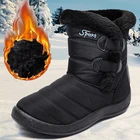 Зимние женские ботинки, водонепроницаемые ботильоны, женские теплые меховые женские зимние ботинки, модные женские ботинки на плоской подошве