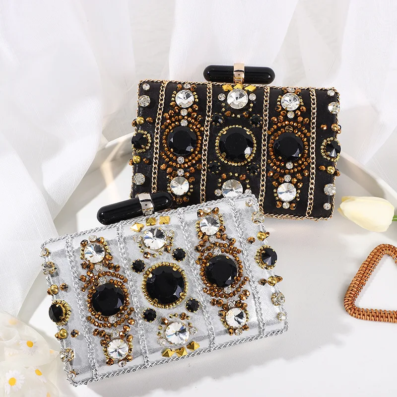 

Luxury Designer Handbags Women Crossbody Bags 2021 Purse Fashion European and American Style Rhinestone Chain Party Evening Bags