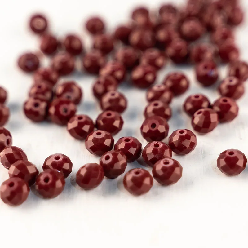 Бусины из чешского стекла MH Jujube красные однотонные стеклянные бусины с