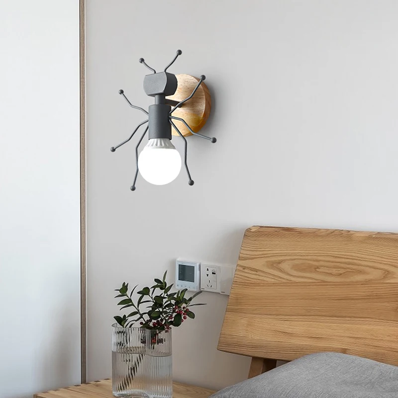 Настенные светильники с изображением муравьев скандинавский прикроватный