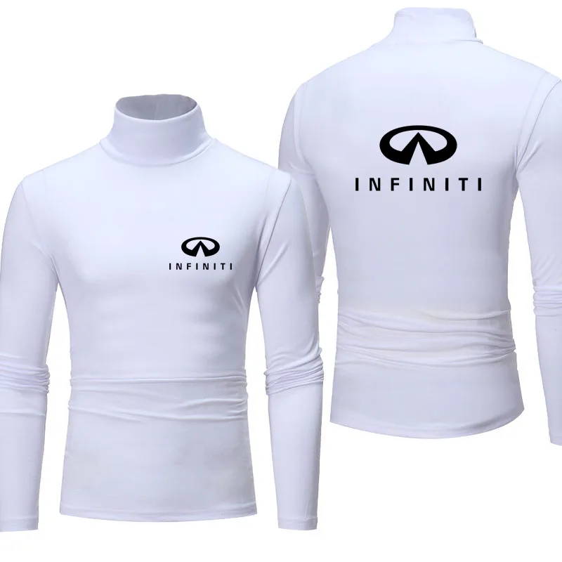 

NEW High quality Autumn Winter Infiniti logo cotton Mens t-shirt long-sleeved Solid color Men sweatshirt Fashion Harajuku top