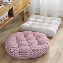 Moderno simples grosso peido almofada cadeira almofada tatami almofada futon algodão e linho almofada redonda (3)