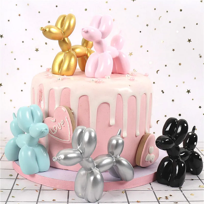 Nordic Mini Balloon Resin Dog Crafts Statue Animal Christmas Gift Living Room Wine Cabinet Decoration Cakeshop | Дом и сад