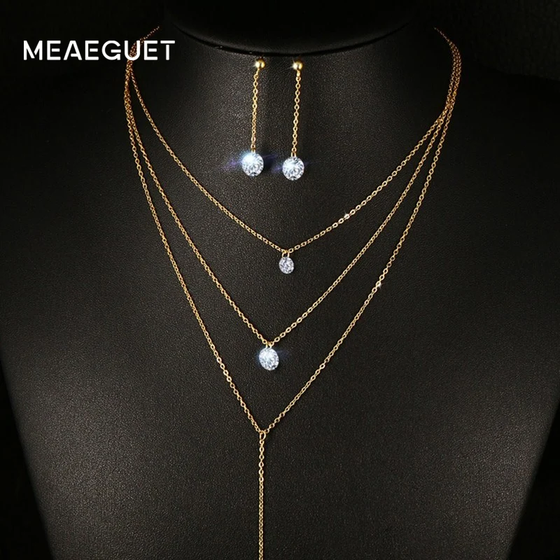 Женские многослойные серьги подвески Meaeguet длинные Ювелирные наборы из