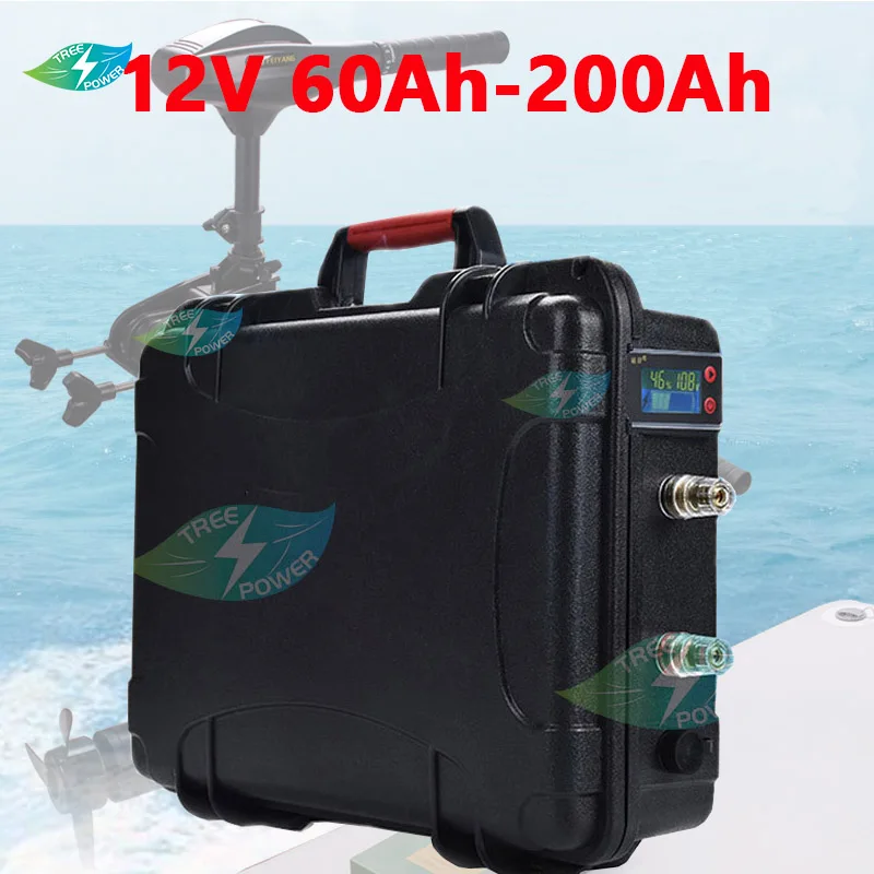 

Waterproof 12V 60Ah 80Ah 100Ah 120Ah 130Ah 150Ah 180Ah Lifepo4 Battery with BMS for Trolling Motor Solar System+10A Charger