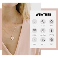 jujie fashion stainless steel necklace for women choker weather necklace carving jewelry accessory femme gifts