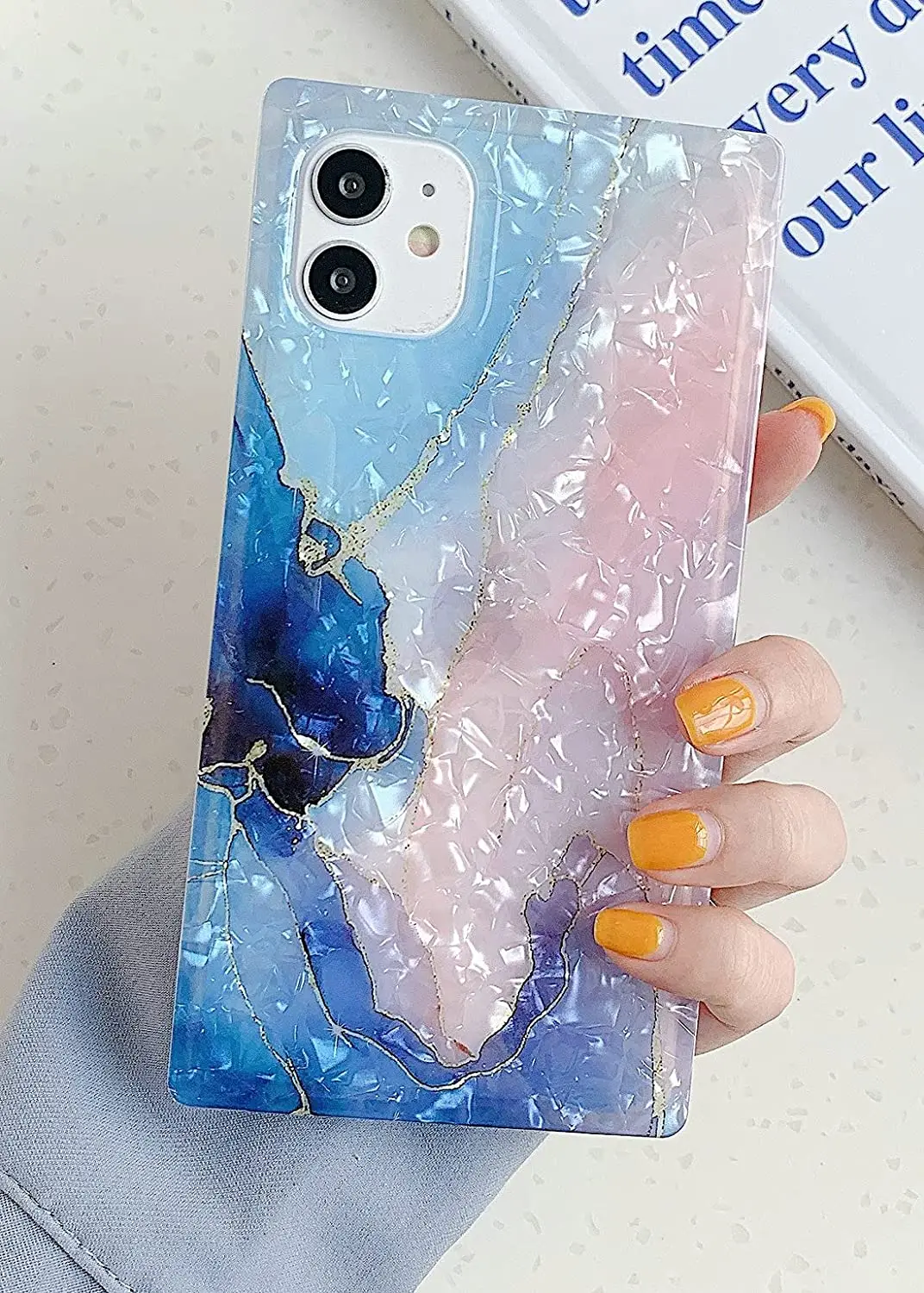 Квадратный мраморный чехол для iPhone 12 Pro Max (выпуск 2020 года 6 7 дюйма женский