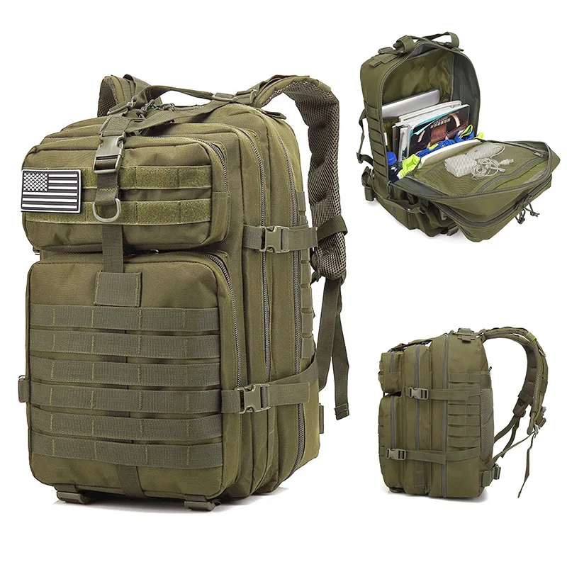 

Tactical 50L Large Capacity Assault Backpack 3P Military Bag Waterproof Outdoor Hikking Camping Army Hunting Molle Rucksack