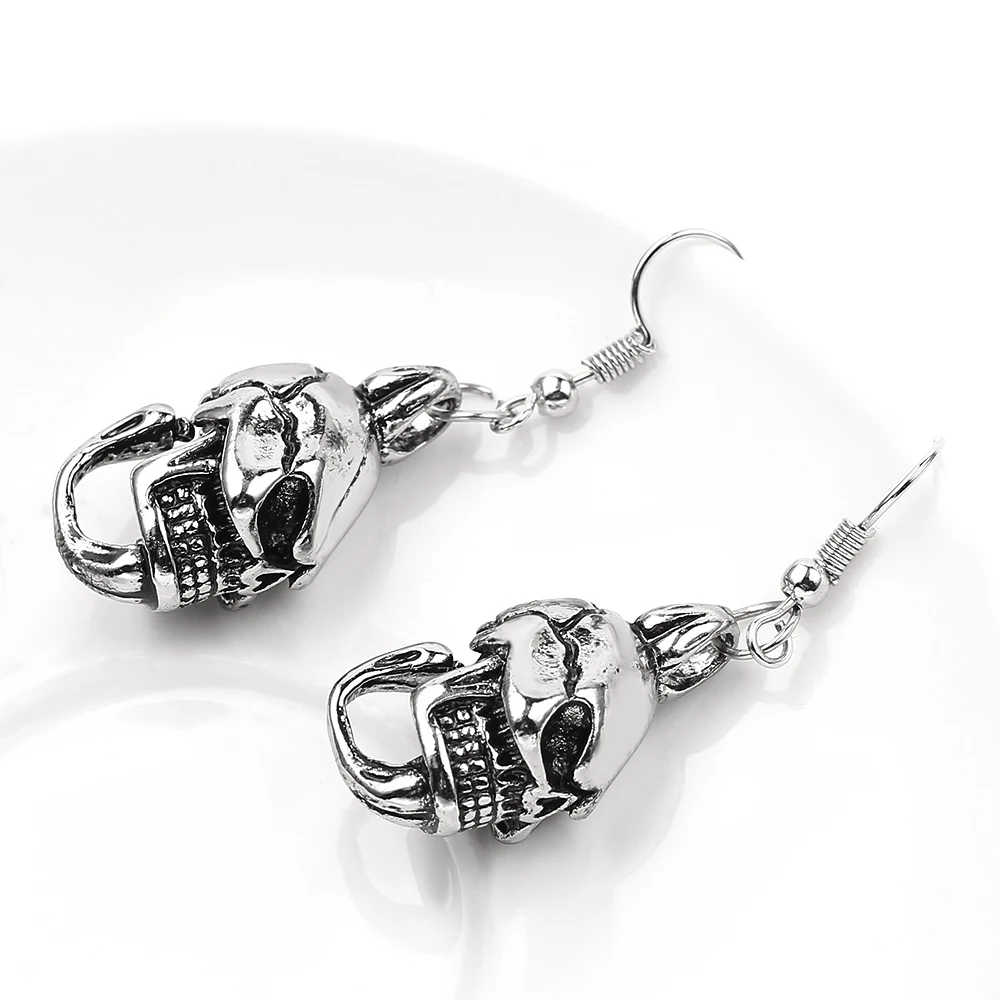 Металлические серьги-подвески в стиле ретро панк Череп Модный женский ночной