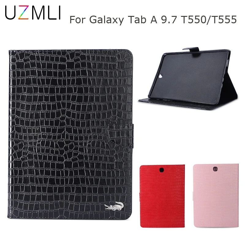 Крокодиловый узор флип кожаный чехол для Samsung Galaxy Tab A 9 7 T550 T555 стенд планшетный