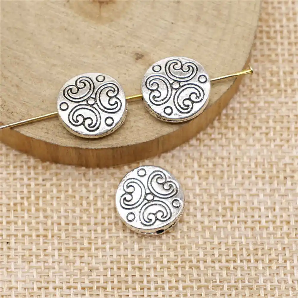 

Earring Charms For Jewelry Making 8pcs Bead 13mm Antique Silver Plated