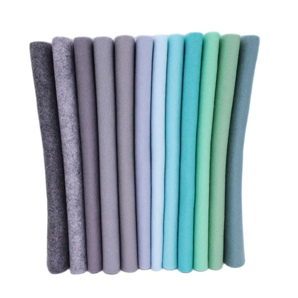 

1.3mmSoft Felt Fabric For DIY Handwork Sewing Crafts Dolls &Toys,Needlework Polyester Cloth, Non-Woven Set 12 Pcs/Lot 25cmx28cm
