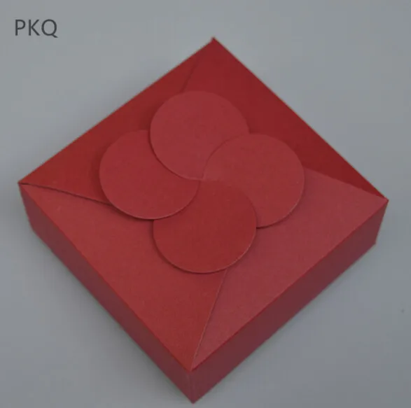 50 шт. милый клевер Крафт бумага коробка для конфет красный картон свадебные