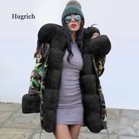 women winter cotton padded with high quality fur clothes elegant ladies warmth jacket coat