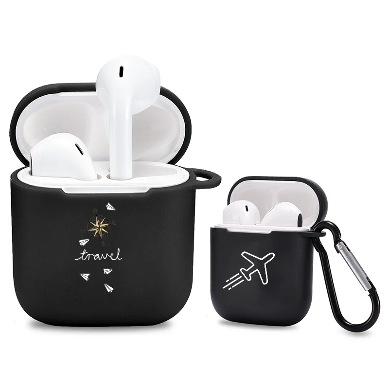 Чехол для наушников Airpods 2 1 чехол s Air pods Pro Роскошный Матовый Черный силиконовый