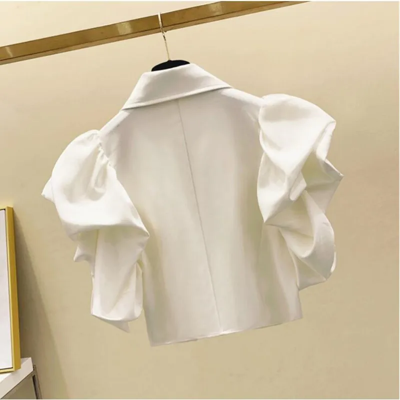 Элегантная короткая блузка в придворном стиле осенне-летняя пляжная зеленая с