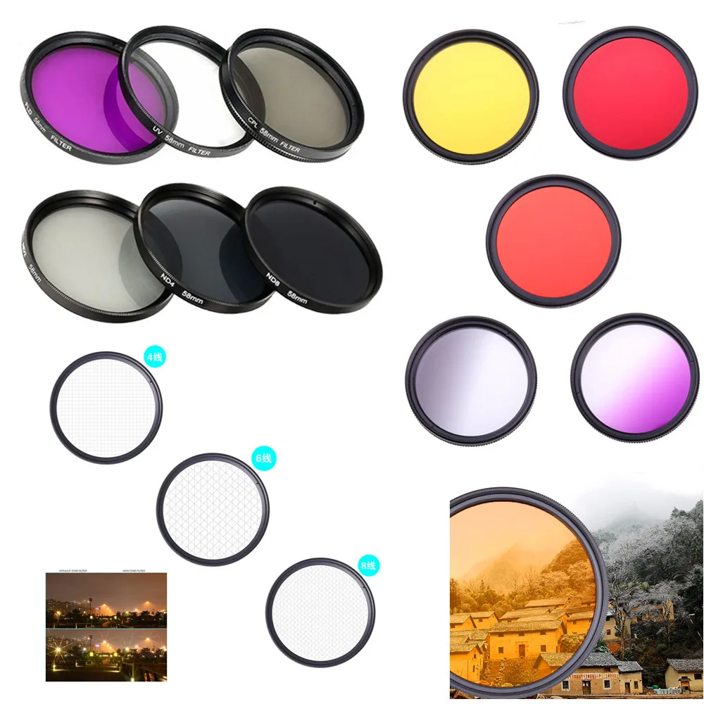Фильтр Объектива цифровой зеркальной камеры UV ND FLD Star Color 37 40 5 43 46 49 52 55 58 62 67 72 77 82 мм
