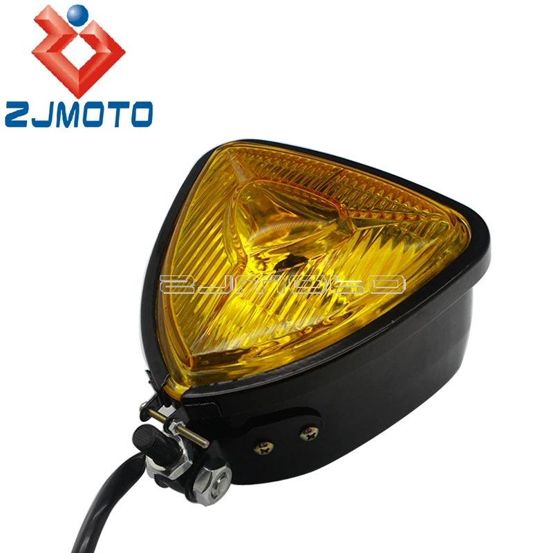 Треугольная фара в стиле ретро для мотоцикла 12 В универсальная Harley Honda Chopper Bobber Cafe
