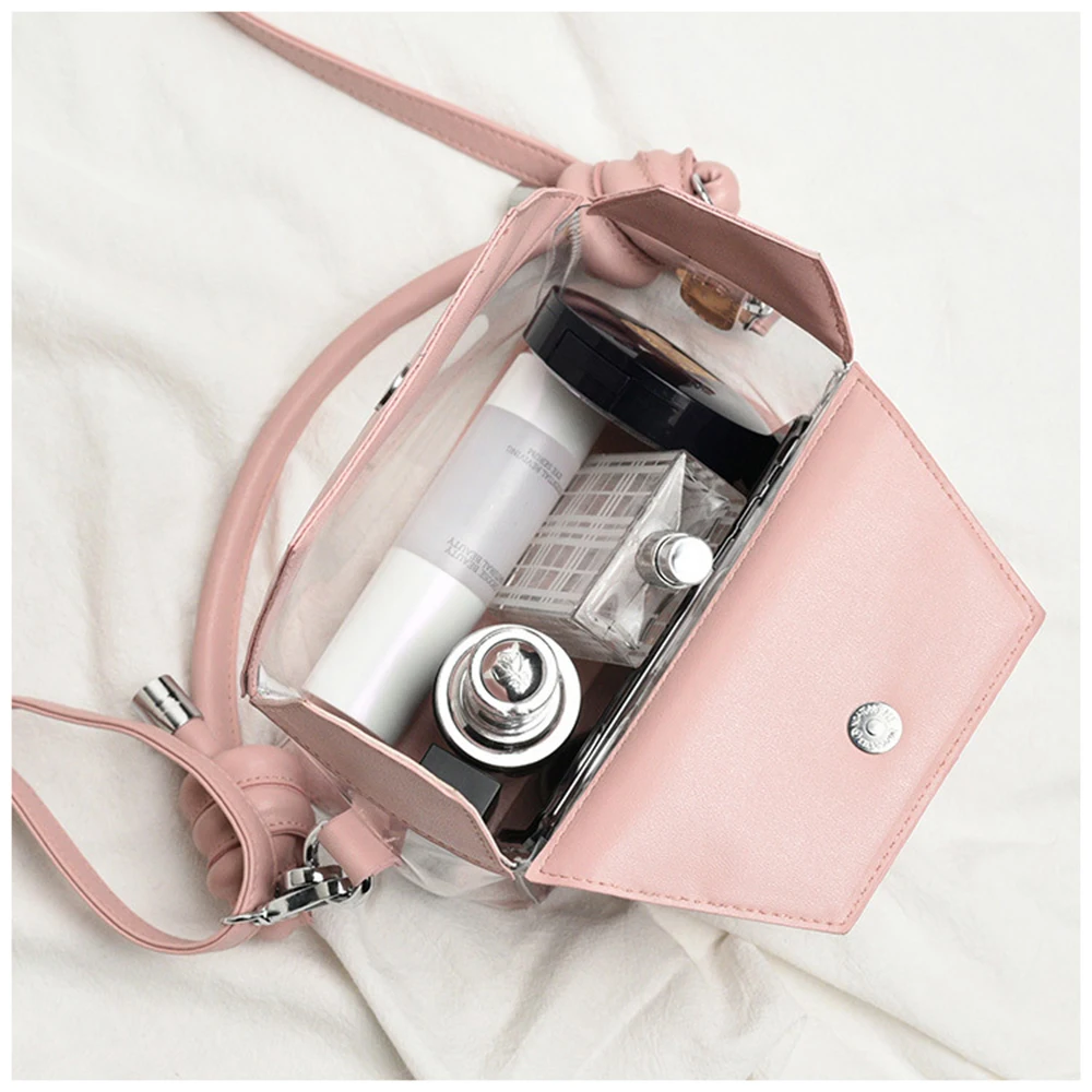 

S.IKRR Summer Fashion Mini Transparent Handbag Women Designer Branded Bags PVC Clear Jelly Shoulder Messenger Bags Beach Purses